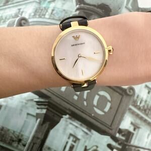 Emporio Armani Arianna AR11200 Ladies Black leather Strap Watch